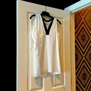 White and black blouse sleeveless Calvin Klein